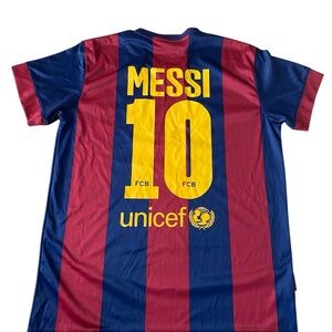 FCB Qatar airways Messi soccer Jersey